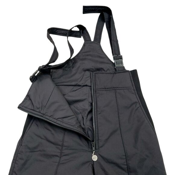 Vintage Skitique Ski Snow Bibs Mens Small Black Insulated Nylon Snowboarding - Picture 3 of 11